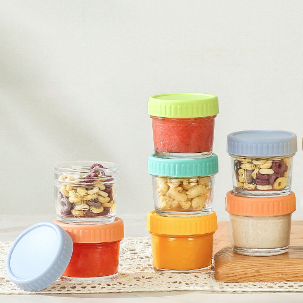 Baby Food Glass Jars - 6 adet cam kavanoz bebek maması