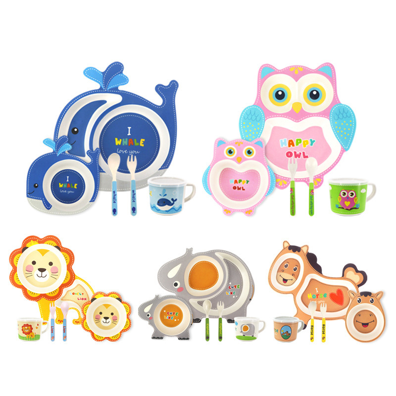 Baby Food With Fiber - Doğal Bambu Elyaf Sofra Karikatür Şekli