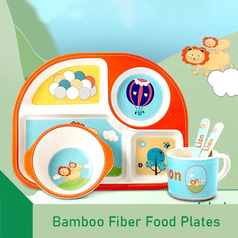 Baby Food With Fiber - Çocuk çanak bölmeli bambu elyaf yemek
