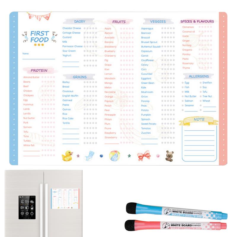 Baby Food Checklist - Yeniden Kullanılabilir İlk Yiyecek Takip Cihazı