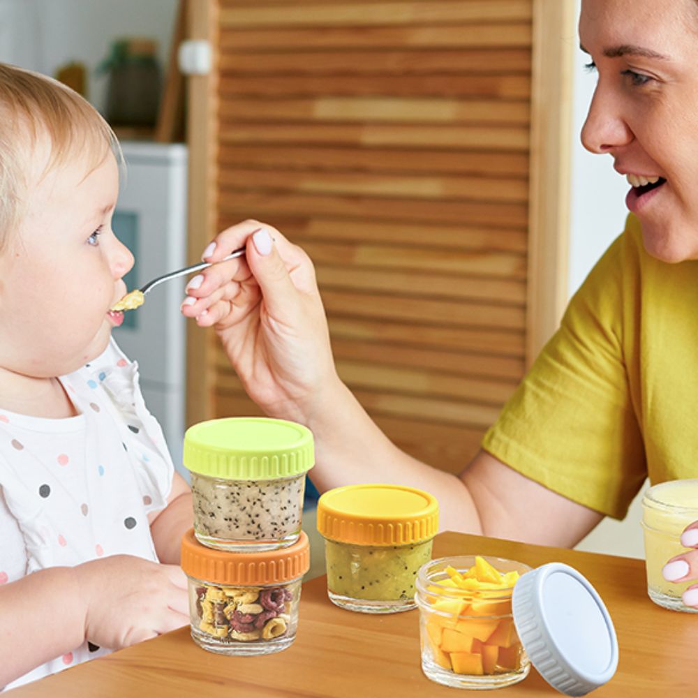 Baby Food Glass Jars - 6 adet çok amaçlı cam bebek