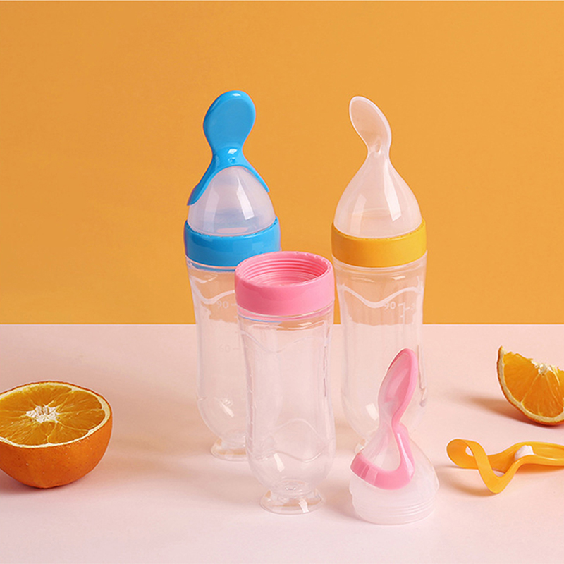 Baby Food Guide - Sıkma Biberon Silikon Yenidoğan Bebek Eğitim