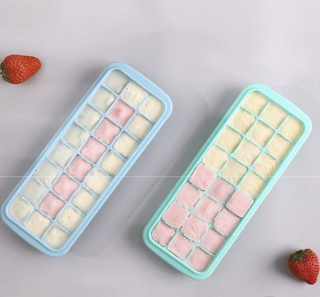 Freezer Tray Baby - Kapaklı Silikon Buz Küpü Kalıbı 24