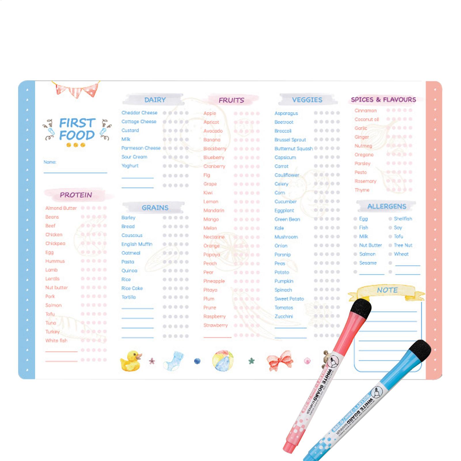 Baby Food Checklist - İlk Gıdalar Tablosu Manyetik Bebek İlk