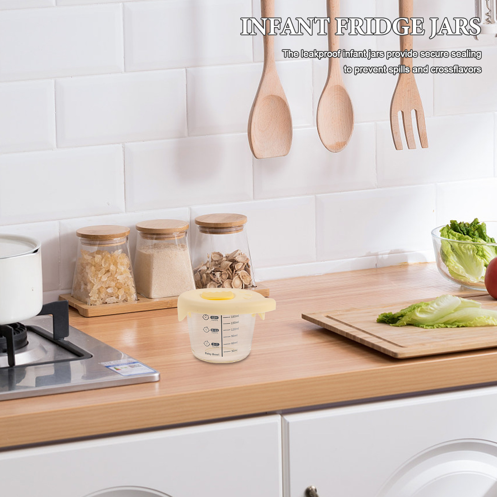Baby Food Glass Jars - 2 Adet Bebek Mama Saklama Kabı