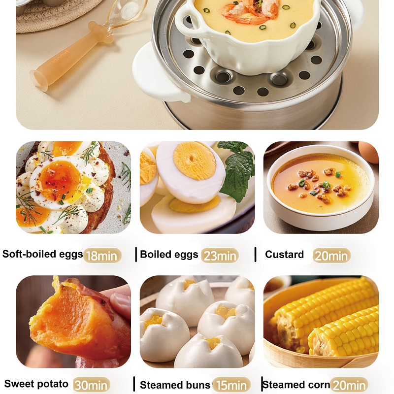 Baby Food Steamer - 400W Çok Fonksiyonlu Yumurta Pişirici Yurt