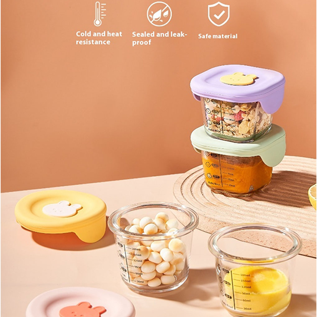 Baby Food Glass Jars - 4 paket/grup Çocuklar Cam Bebek Maması