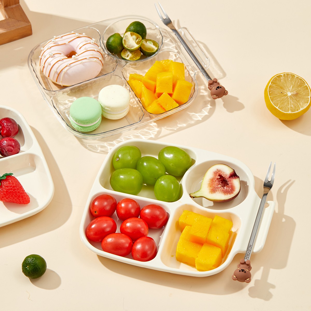 4 bölmeli sevimli çocuk yemek  - Freezer Tray Baby incelemesi ve fiyatı